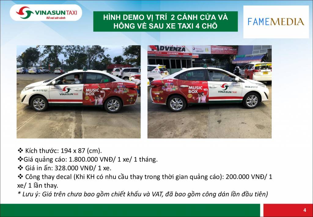 HÌNH DEMO VỊ TRÍ 2 CÁNH CỬA VÀ HÔNG VÈ SAU XE TAXI 4 CHỖ