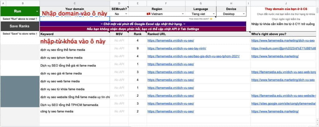 Cách kiểm tra thứ hạng từ khóa miễn phí