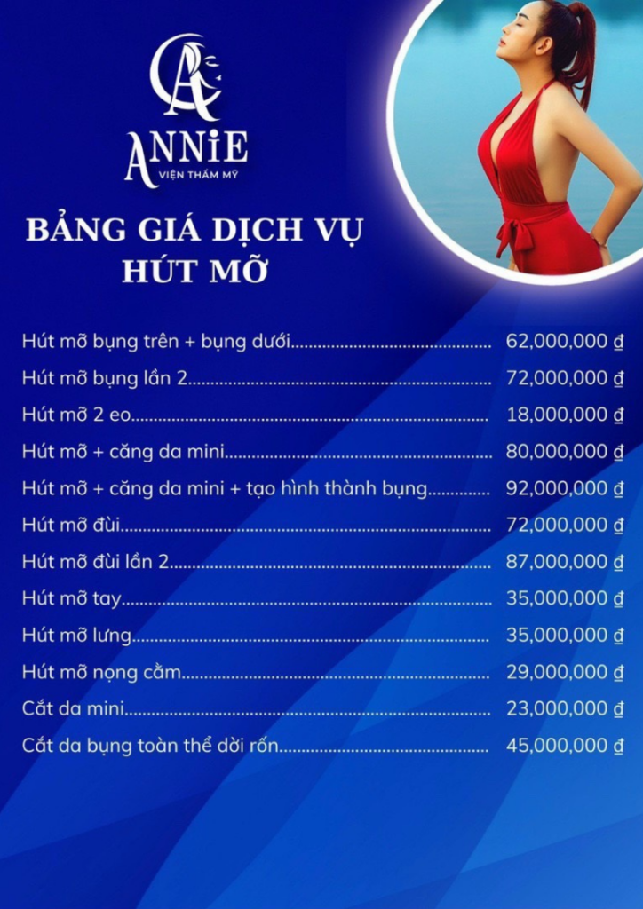 Bảng giá dịch vụ hút mỡ