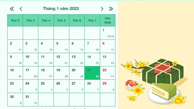 Còn bao nhiêu ngày nữa đến tết 2023