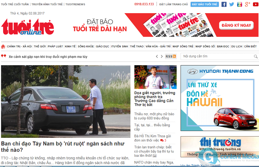 Bảng giá quảng cáo pr online báo tuổi trẻ online