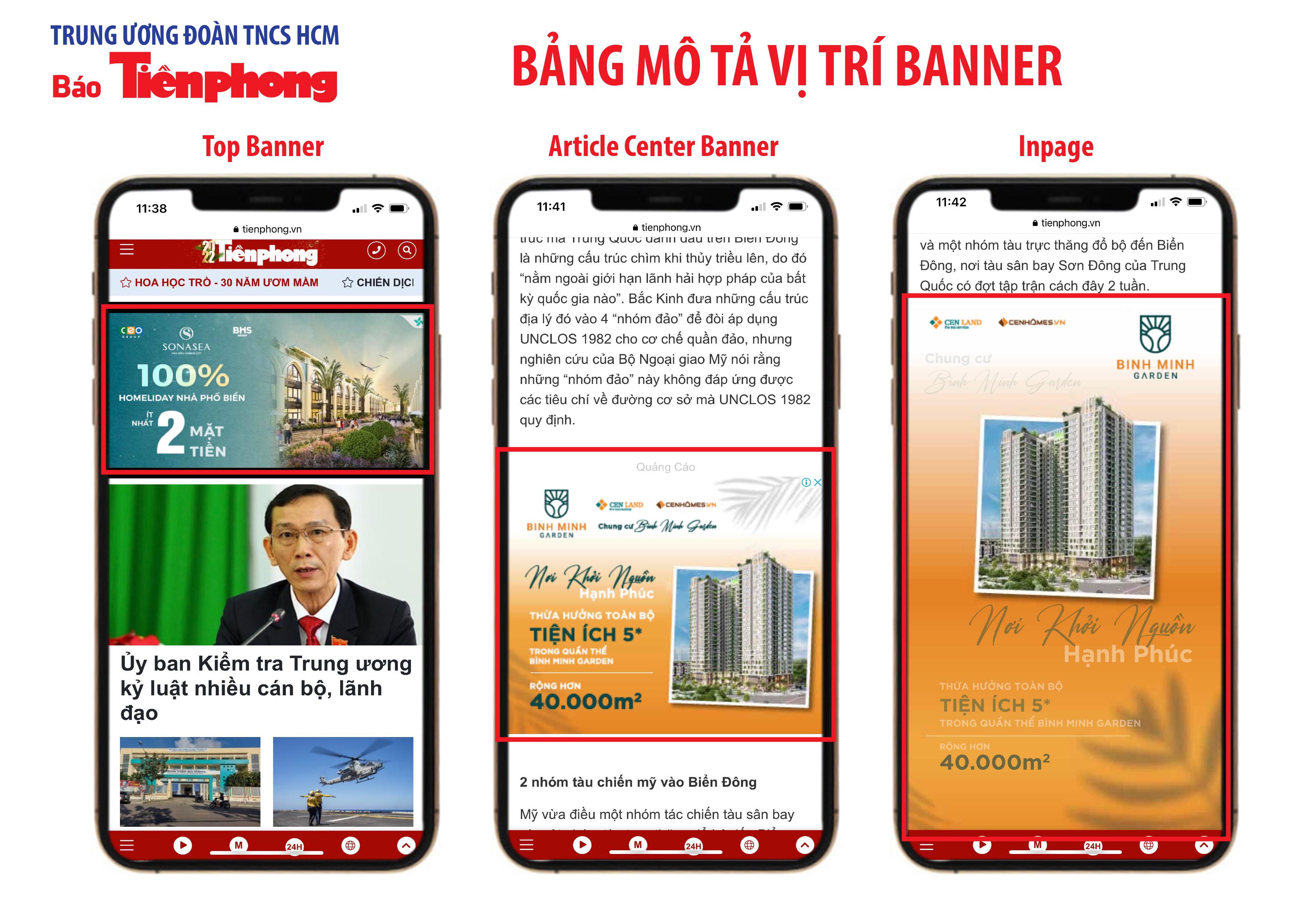 Bảng giá quảng cáo báo Tiền Phong trên Mobile