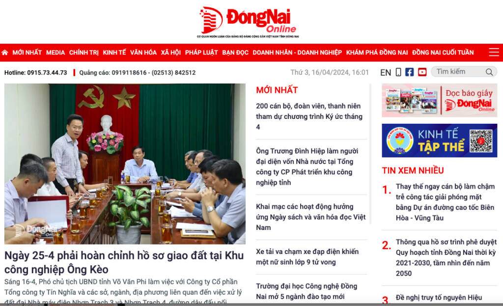 Báo online Đồng Nai