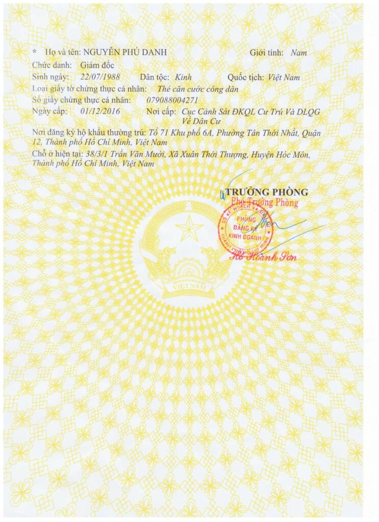 Giấy phép kinh doanh Fame Media