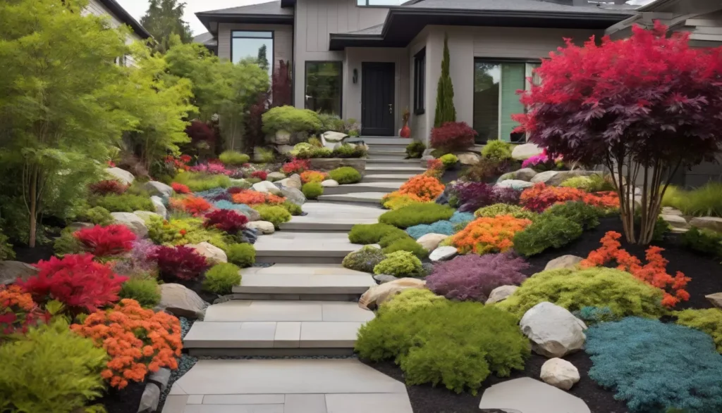 Mẫu thiết kế cảnh quan sân vườn rực rỡ sắc màu