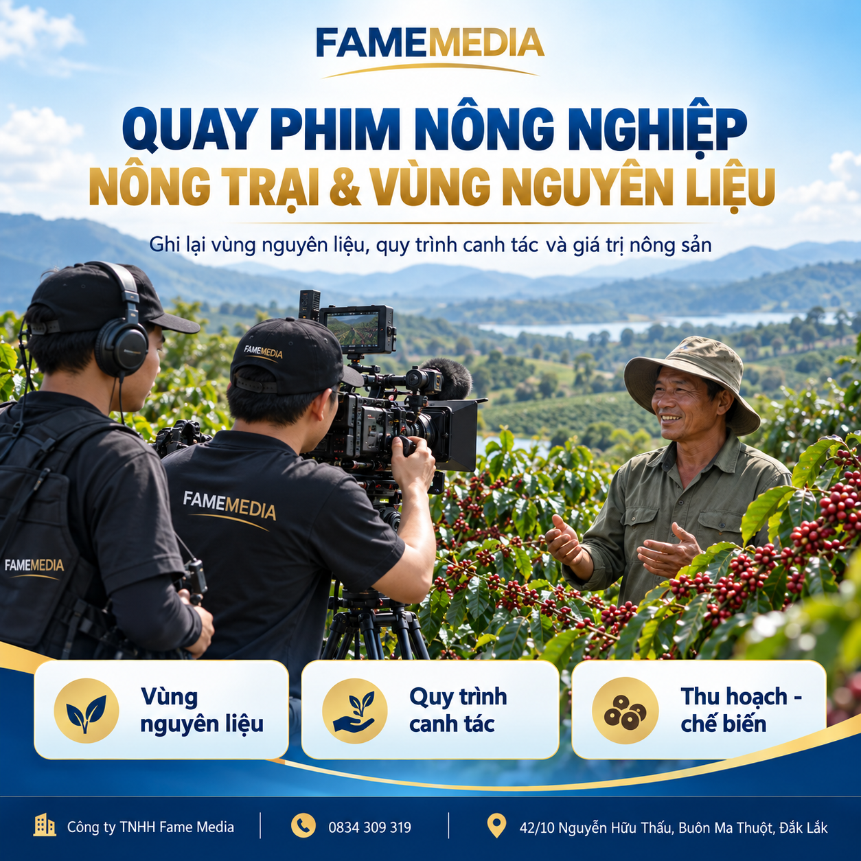 Quay phim nông nghiệp, nông trại và vùng nguyên liệu 
