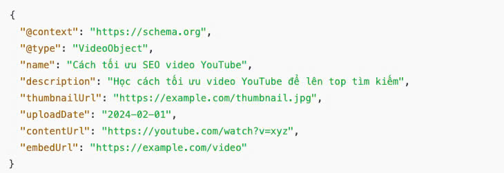 Ví dụ Schema Markup Video: