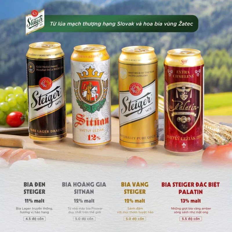 Bia Steiger vàng đen