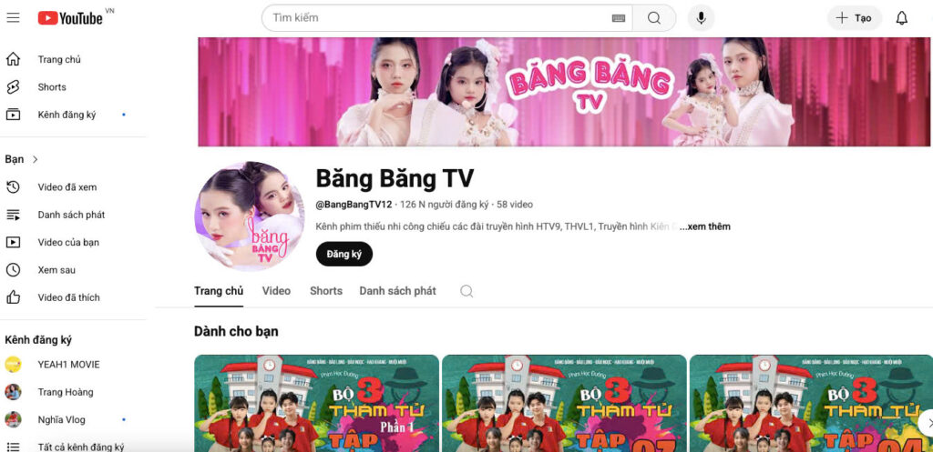 Giới thiệu kênh Youtube Băng Băng TV