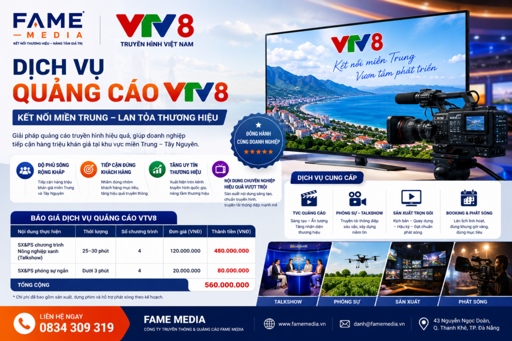 Dịch vụ booking quảng cáo vtv8