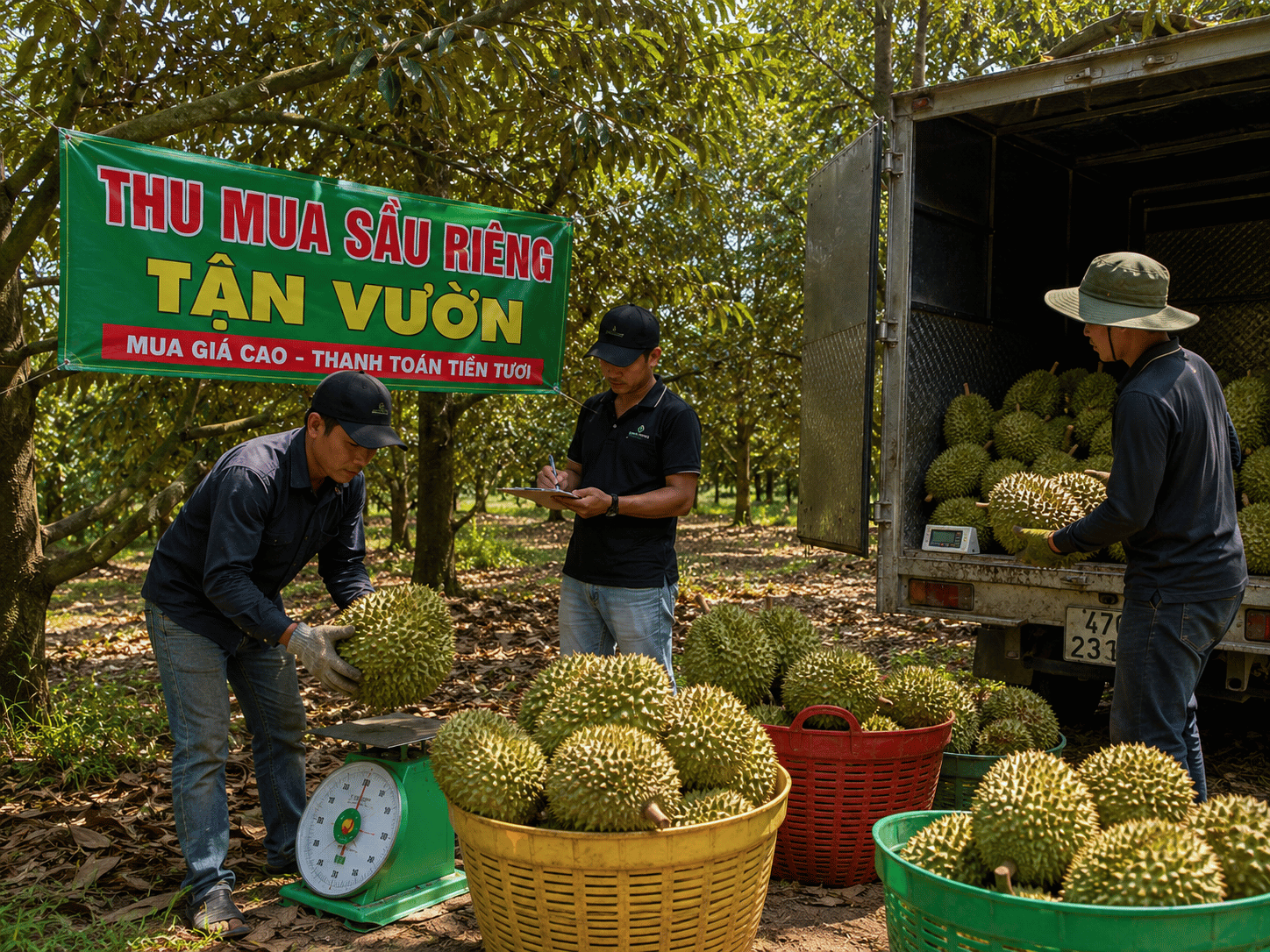 Thu mua sầu riêng tận vườn