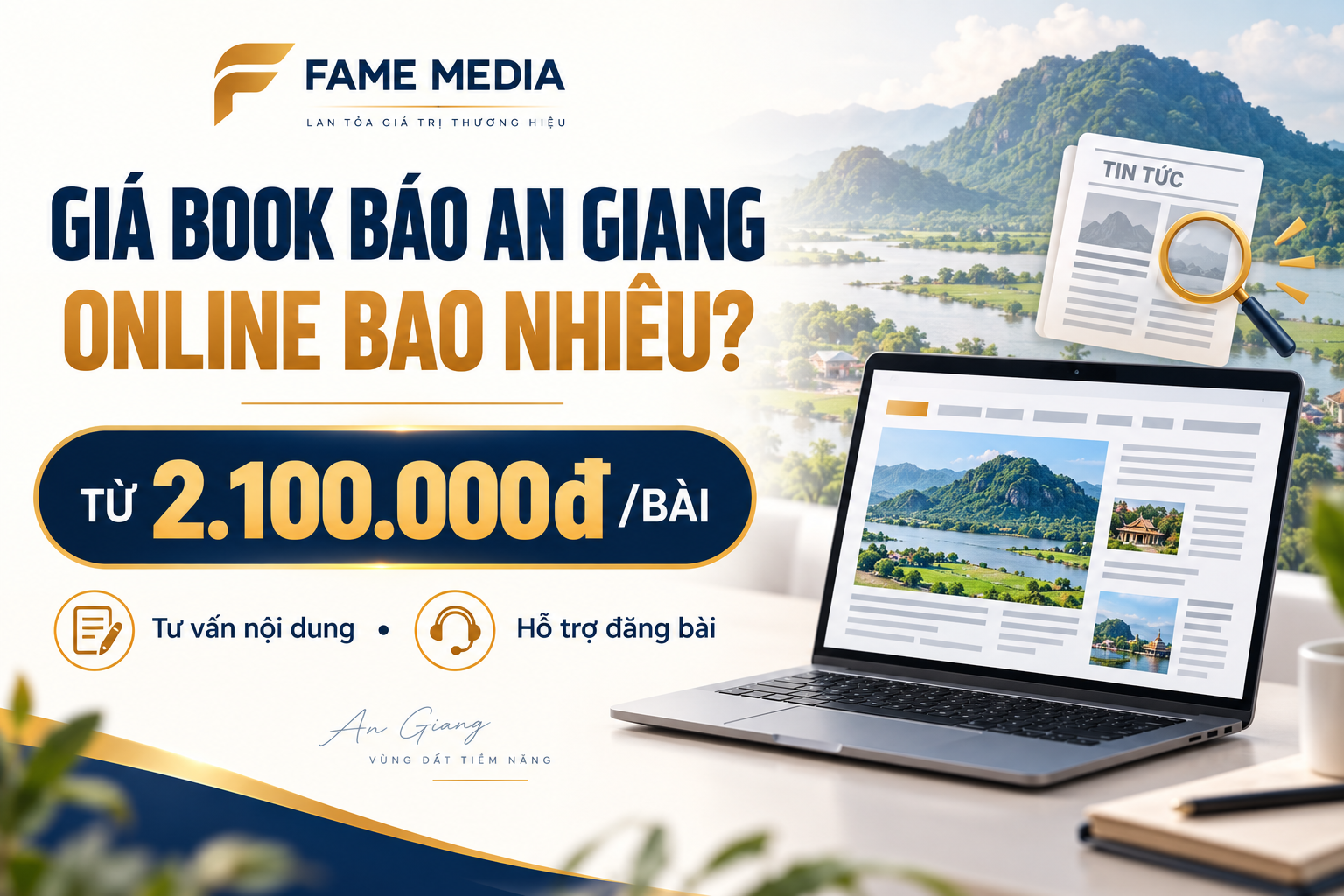 Giá book báo An Giang online