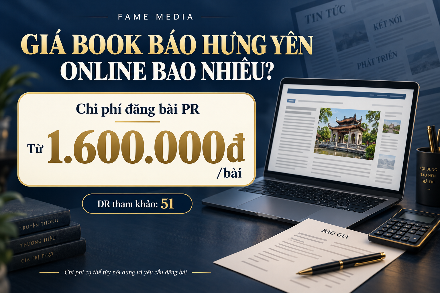 Giá book báo Hưng Yên online bao nhiêu