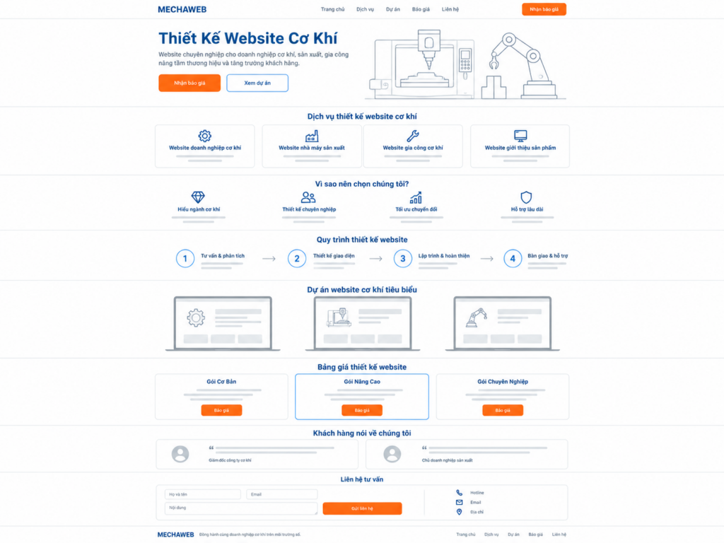 Thiết kế website cơ khí