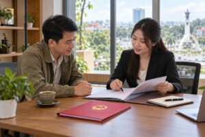 Cầm sổ đỏ BMT