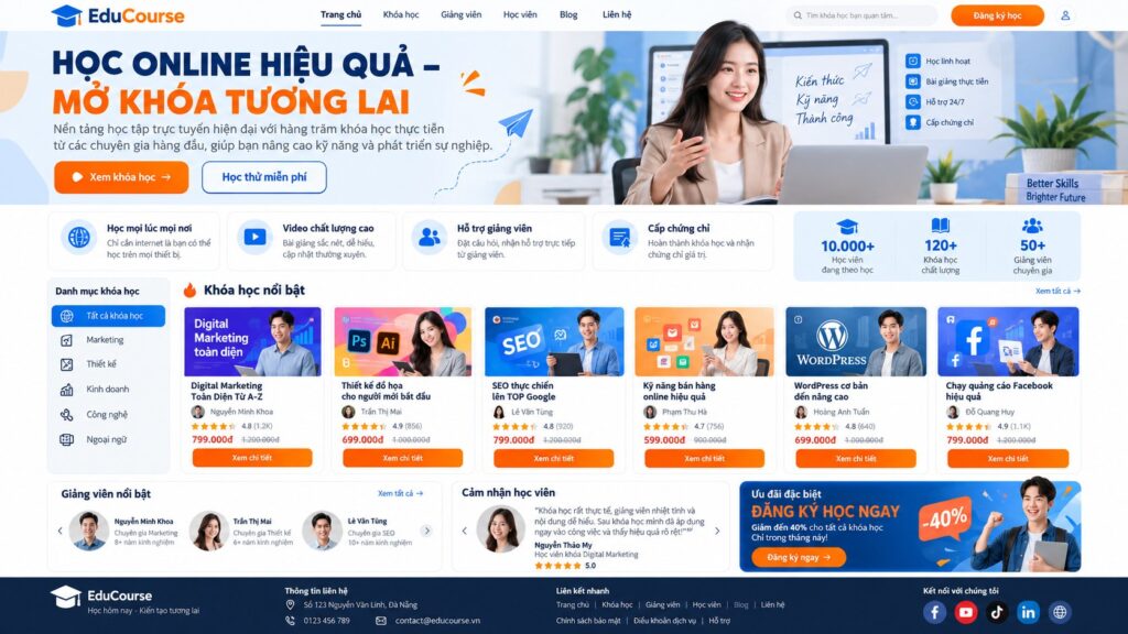 Thiết kế website bán khóa học online