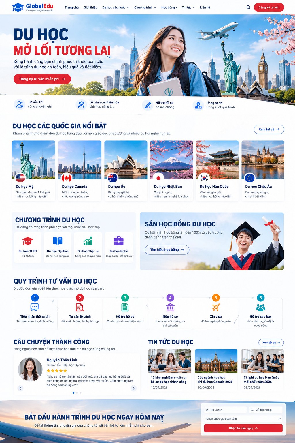Thiết kế website du học