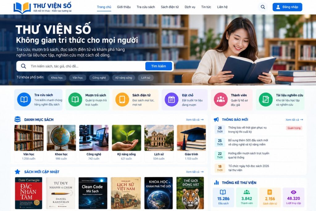Thiết kế website quản lý thư viện