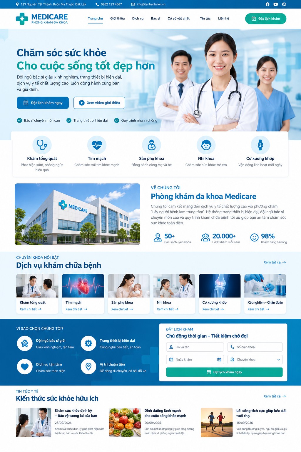 Thiết kế website y tế