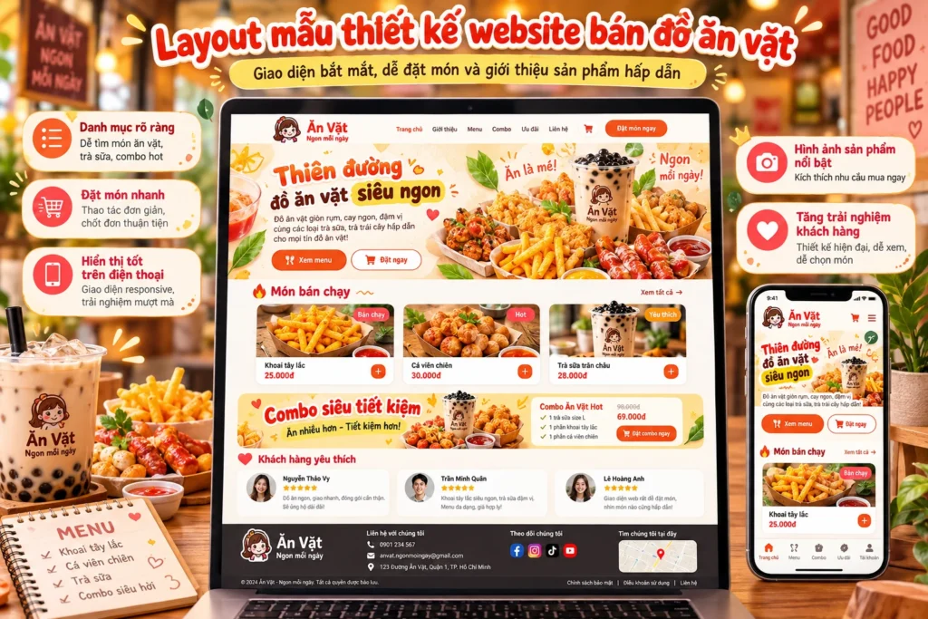Thiết kế website bán đồ ăn vặt