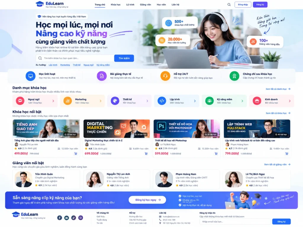 Thiết kế website dạy học trực tuyến