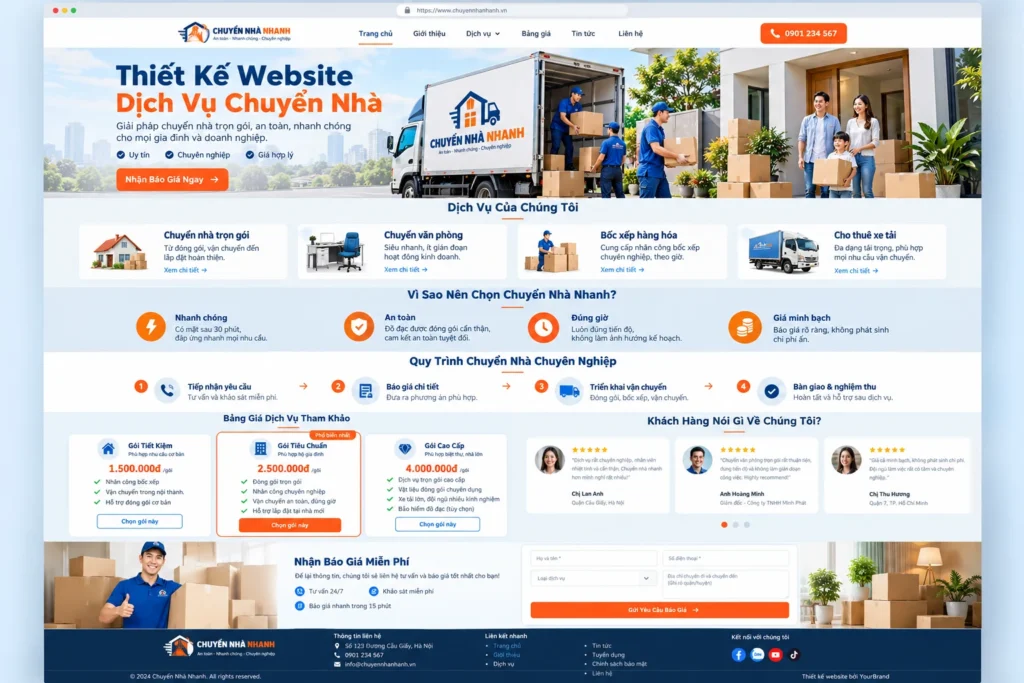 Thiết kế website dịch vụ chuyển nhà