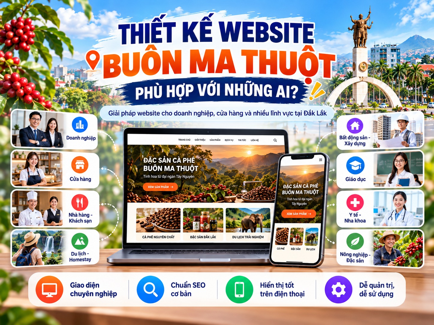 Thiết kế website Buôn Ma Thuột phù hợp với những ai?