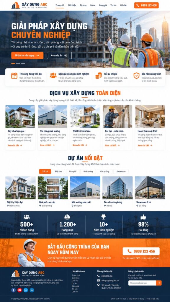 Thiết kế website công ty xây dựng