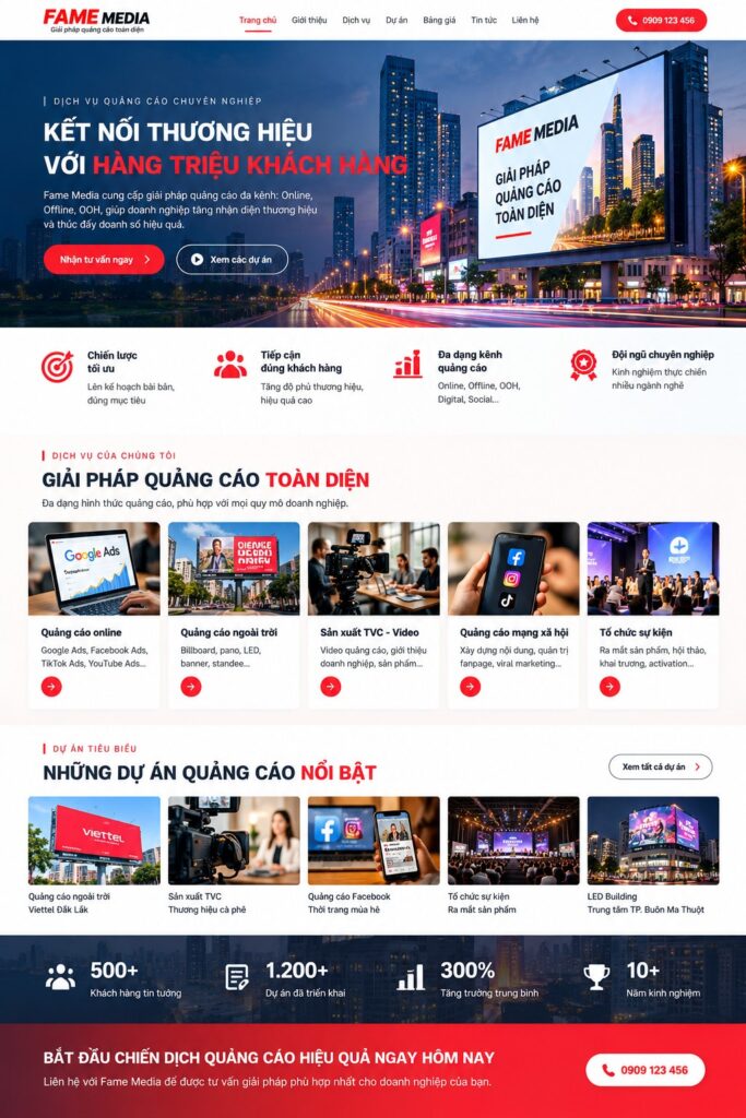 Thiết kế website quảng cáo