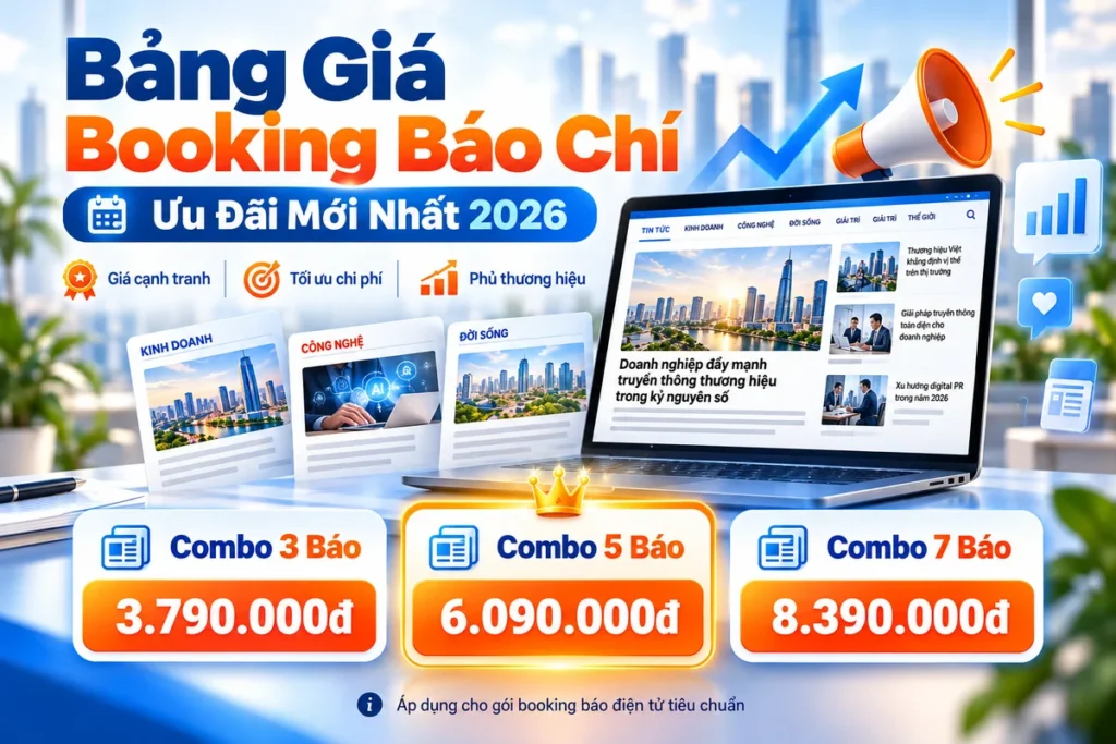Bảng giá booking báo chí ưu đãi mới nhất 2026