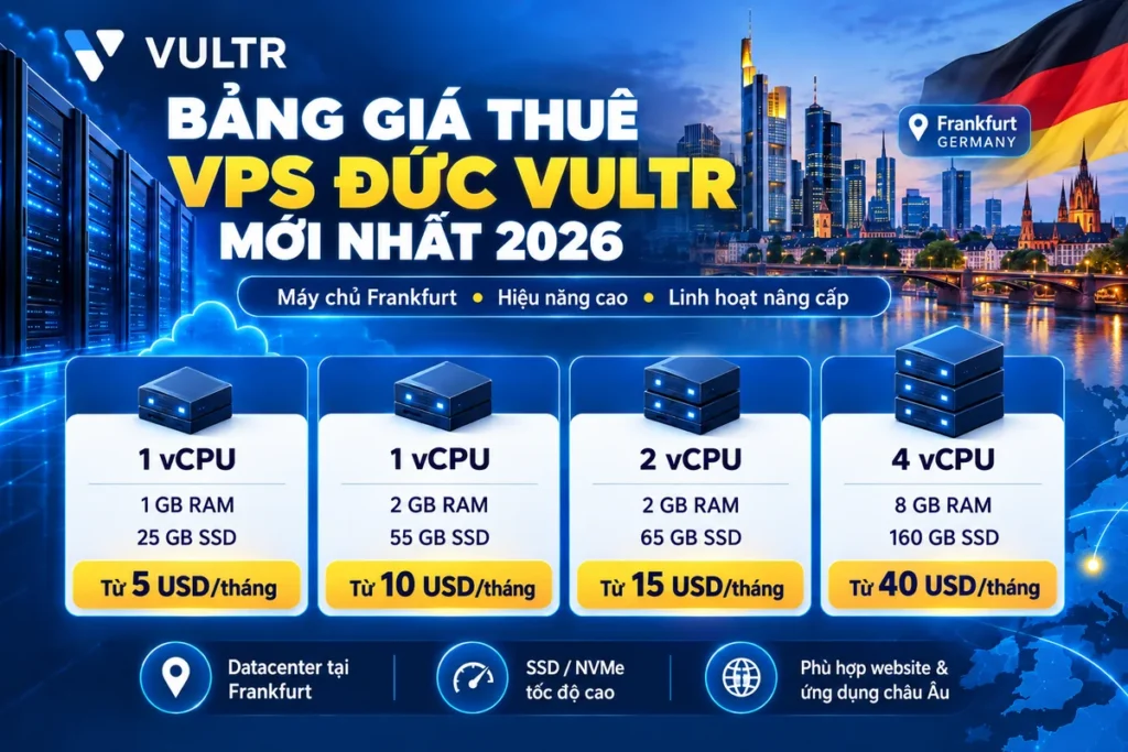 Bảng giá thuê VPS Đức Vultr mới nhất 2026