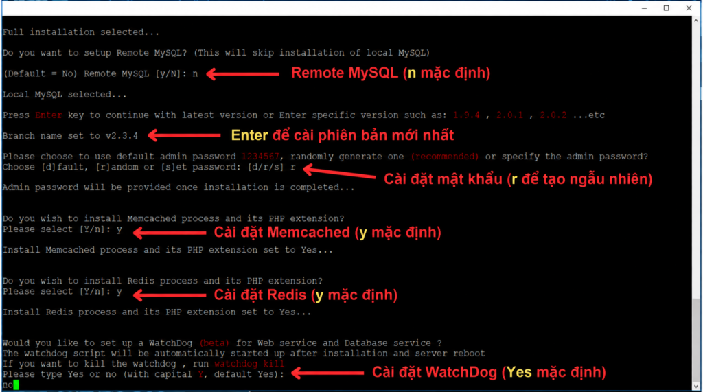 Cấu hình Memcached, Redis và Watchdog