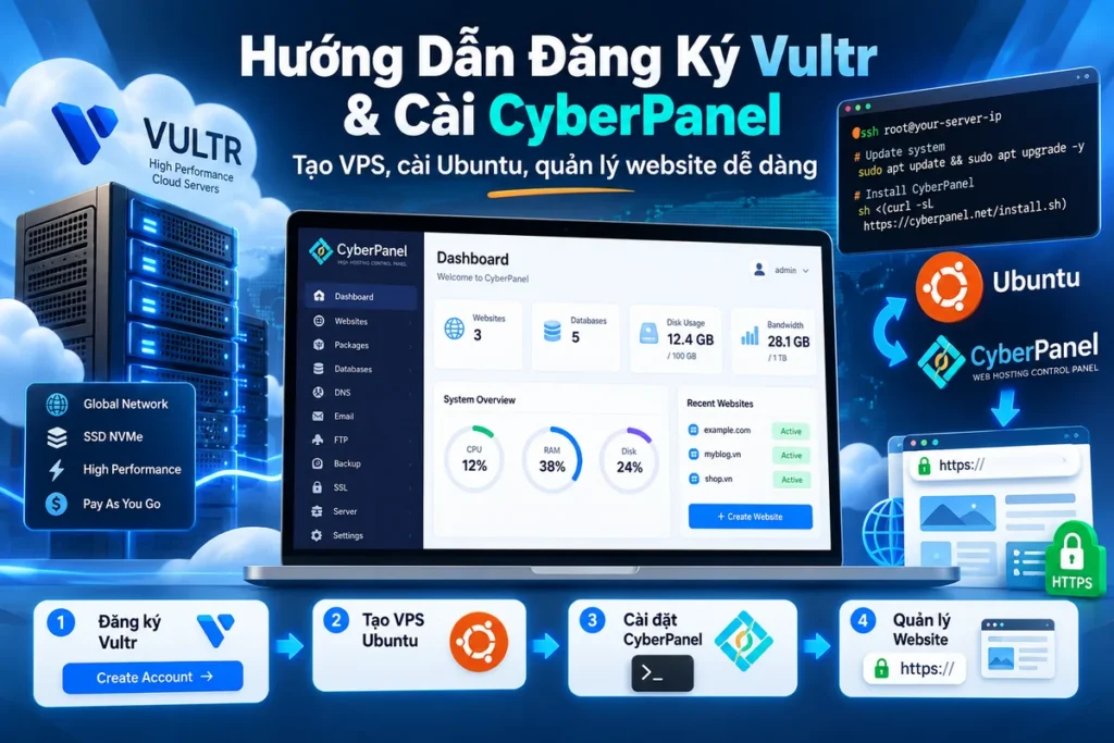 Hướng dẫn đăng ký Vultr và cài đặt CyberPanel