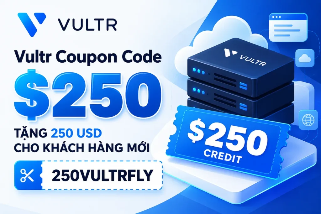 Vultr Coupon $250 – Nhận credit dùng thử Cloud Server