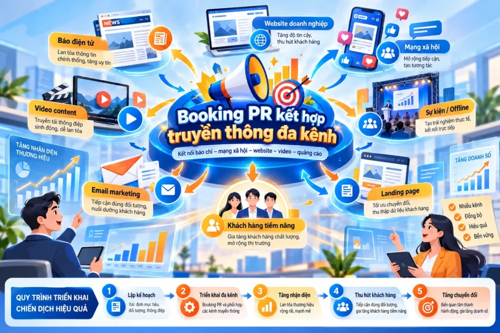 Booking PR kết hợp truyền thông đa kênh