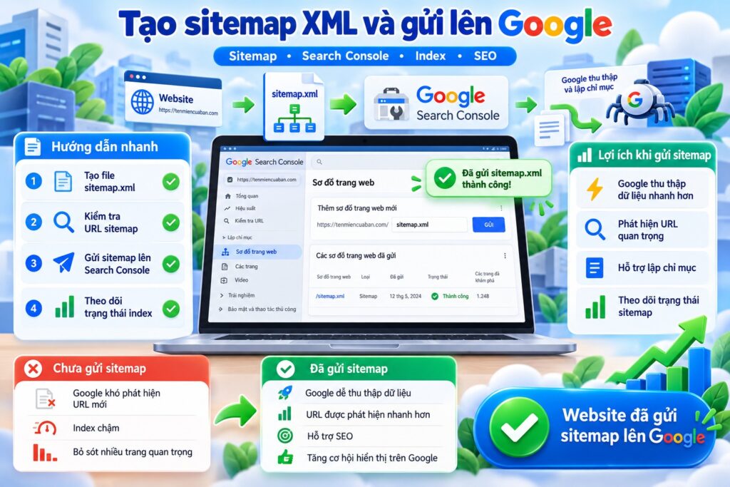 Tạo sitemap XML và gửi lên Google
