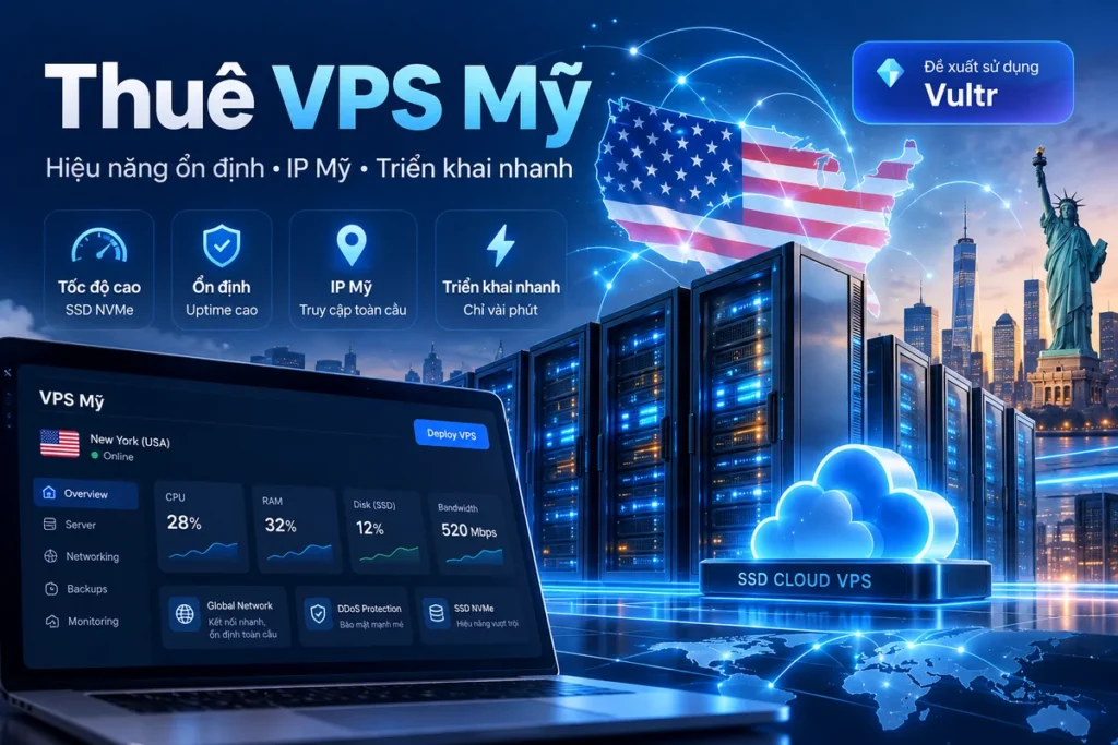 Thuê VPS Mỹ Giá Rẻ 2026 – Bảng Giá VPS USA Vultr Và Hướng Dẫn Đăng Ký